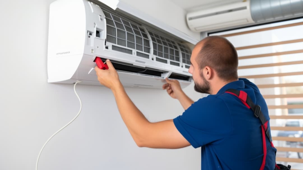 technician mini split air conditioning system
